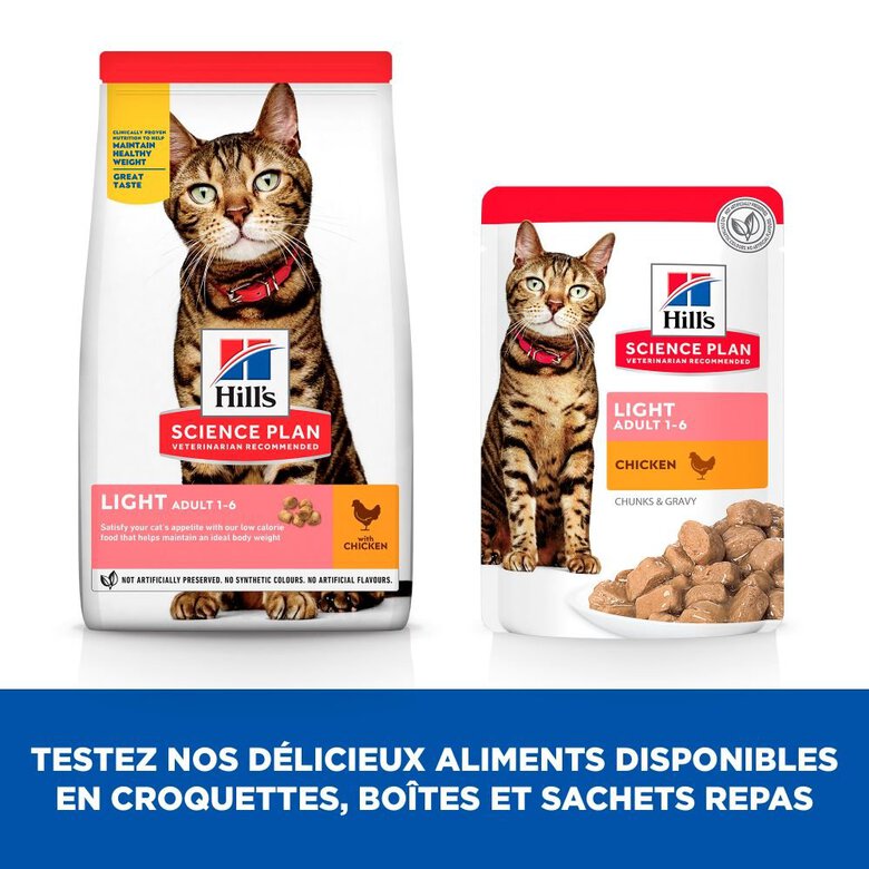 Hill's Science Plan - Adult Light Croquettes Pour Chat Au Poulet  -  1,5kg Image numéro 4 Hill's Science Plan - Adult Light Croquettes Pour Chat Au Poulet  -  1,5kg Image numéro 4