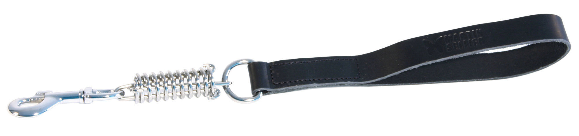 Martin Sellier - Laisse Amortisseur en Cuir et Bord Arrondi pour Chien - Noir Image num&eacute;ro 1