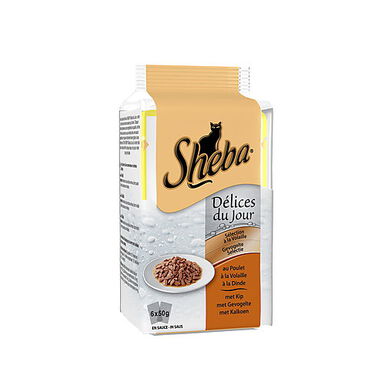 Sheba - Sachets Délices du Jour en Sauce à la Volaille pour Chat - 6x50g