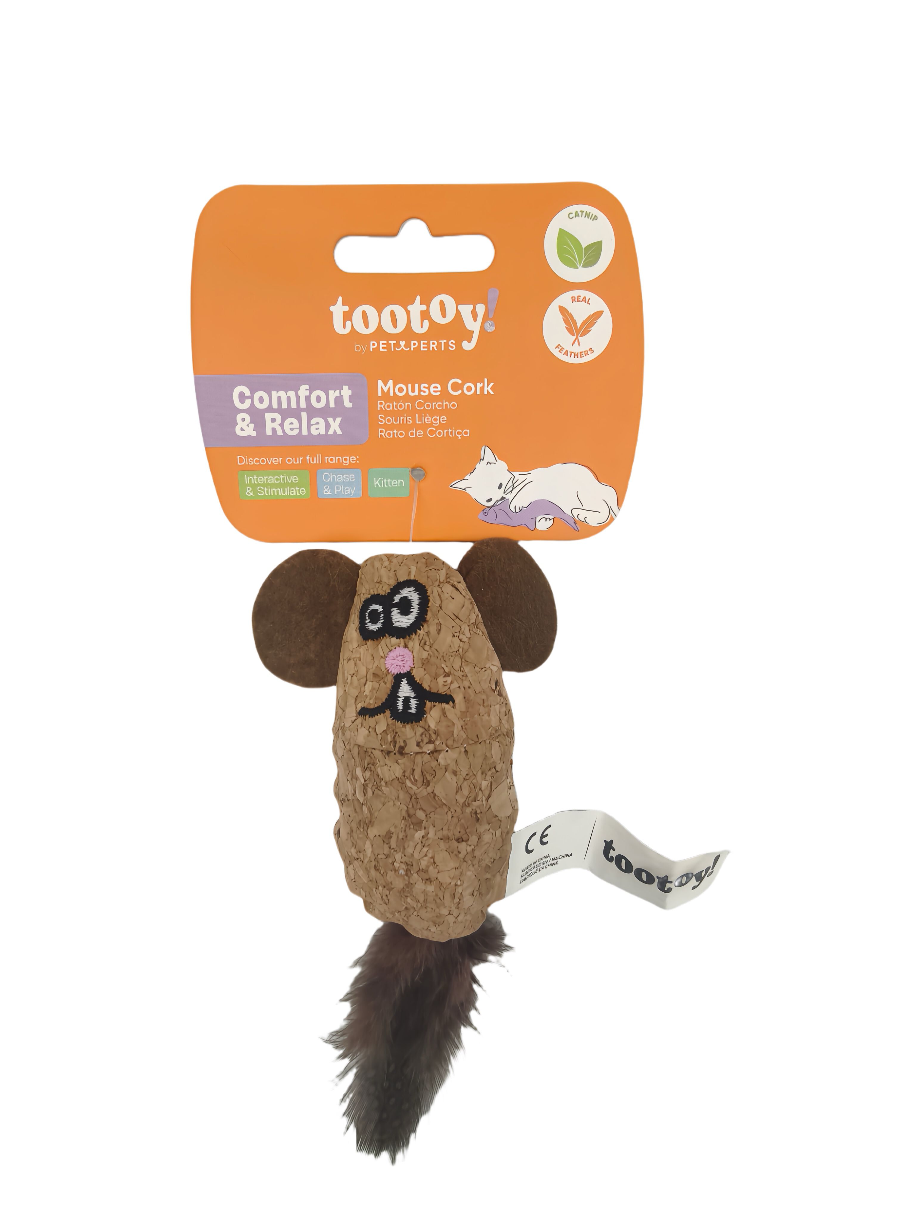 Tootoy! - Jouet Souris en Li&egrave;ge pour Chats - Marron Image num&eacute;ro 4