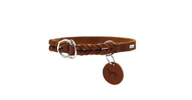 Hunter - Collier de Dressage en Cuir de Bœuf Cognac pour Chiens