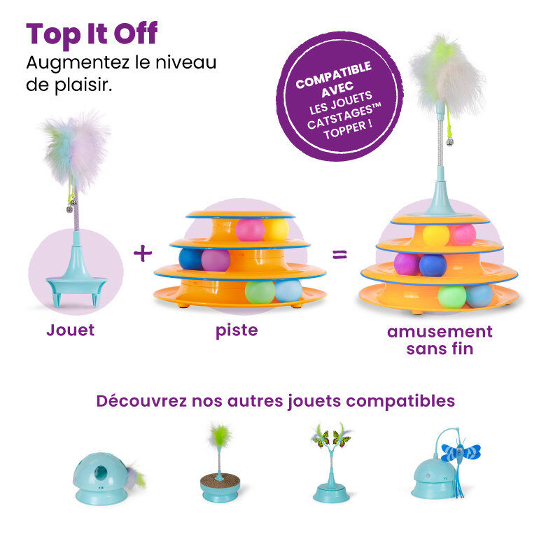 Outward Hound - Jeu Tour Tower of Tracks pour Chats - 13,3x13,3x25,4cm Image num&eacute;ro 3