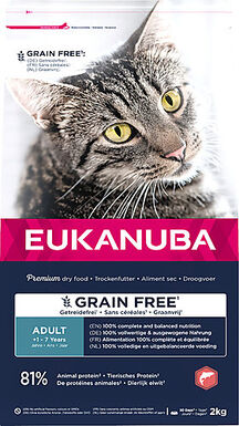 Eukanuba - Croquettes Adulte Sans Céréales au Saumon pour Chats - 2kg