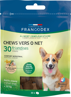 Francodex - Friandises Chews Vers o Net pour Petits Chiens - 30x3g