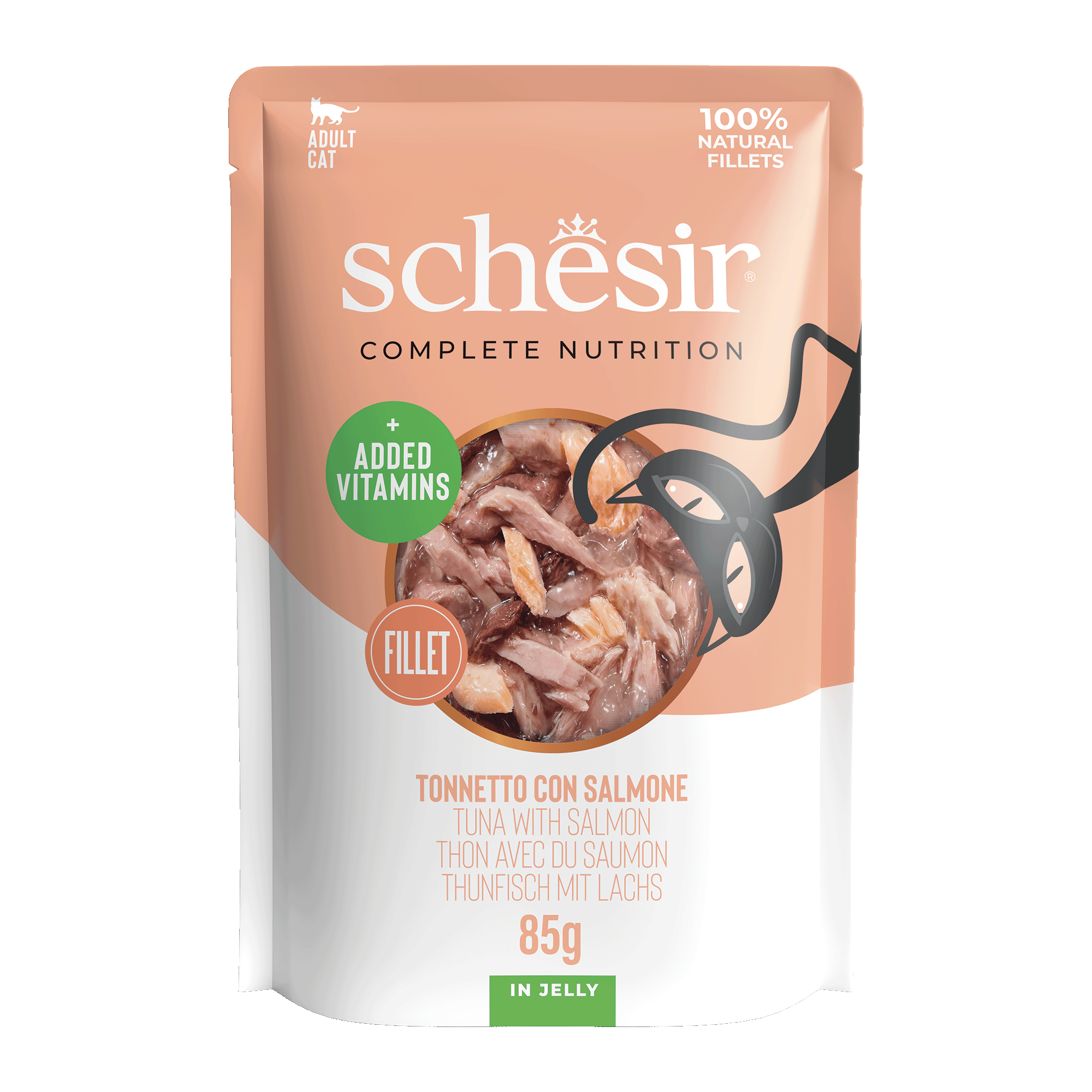 Schesir - Sachet en Gel&eacute;e Complete Nutrition Thon et Saumon pour Chats - 85g Image num&eacute;ro 1