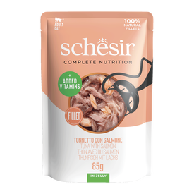 Schesir - Sachet en Gelée Complete Nutrition Thon et Saumon pour Chats - 85g