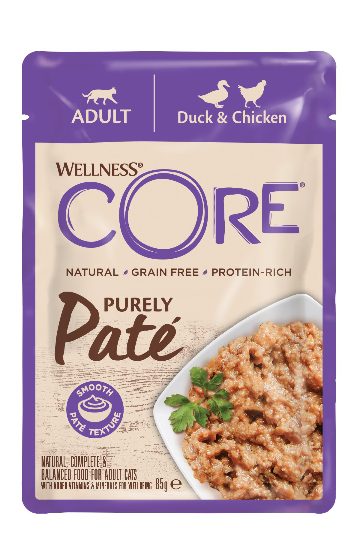 WELLNESS CORE - Repas Complet Purely P&acirc;t&eacute; au Poulet & Canard - 85g Image num&eacute;ro 1