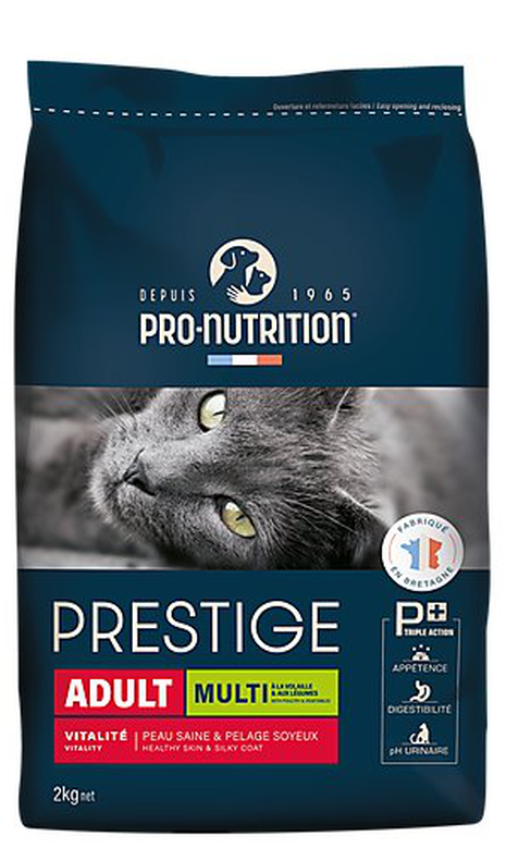 Pro-nutrition - Croquettes Prestige Adult Multi Volaille et Légumes pour Chats - 2Kg image number null