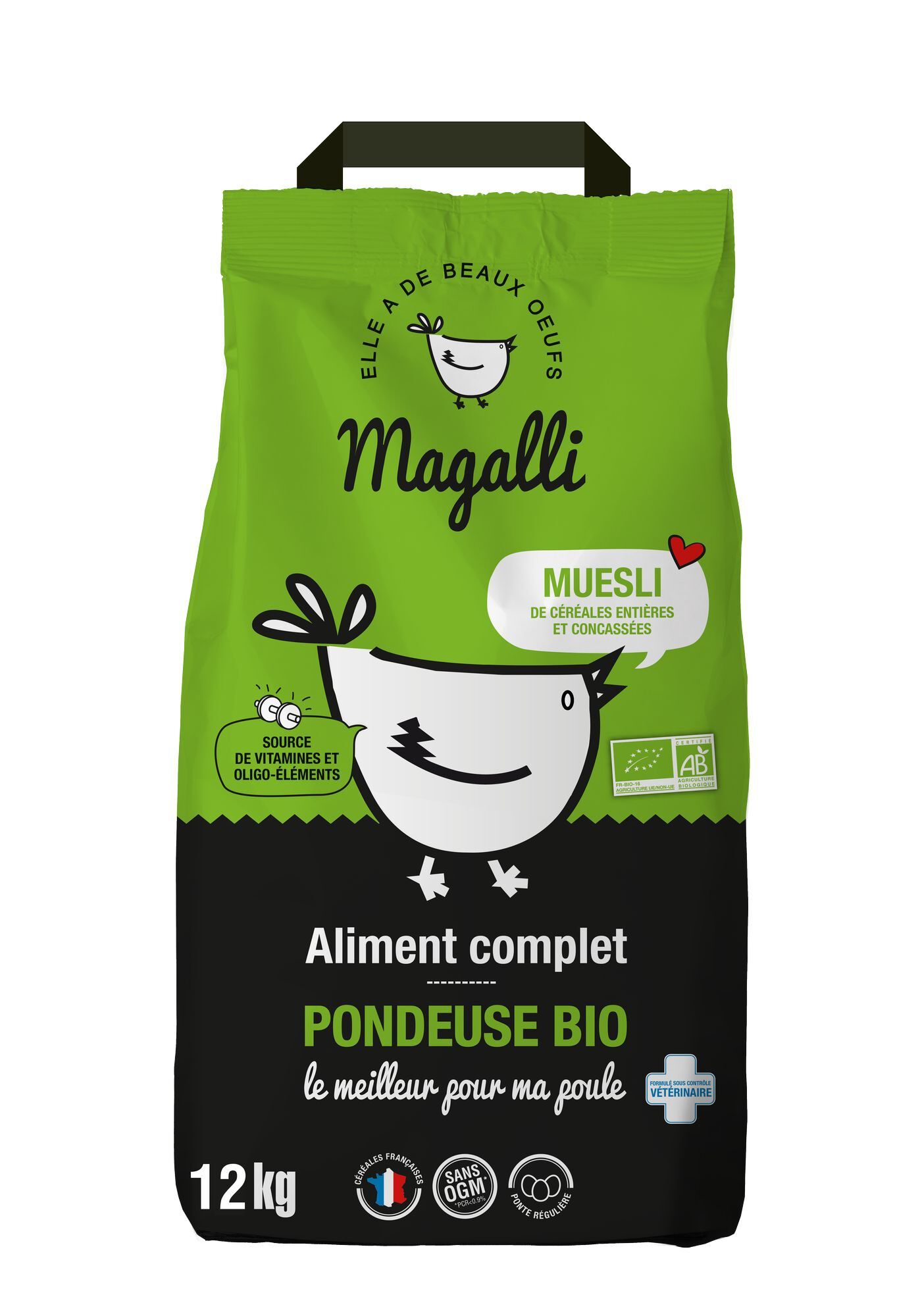 Magalli - Aliment Complet Pondeuse Bio pour Basse-cour - 12Kg Image num&eacute;ro 1
