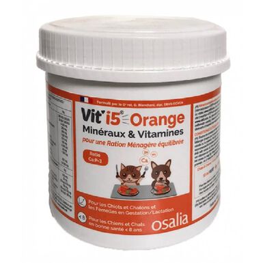 Osalia - Complément Vit'i5 Orange en Poudre pour Chiens et Chats < 8ans - 600g