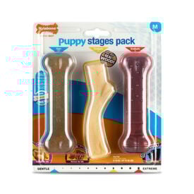 Nylabone - Jouet à Mâcher  Puppy Stages Pack Poulet Bacon et Bœuf - M