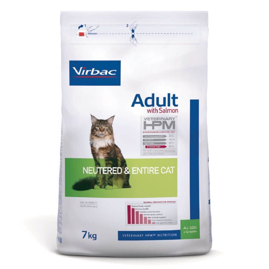 Virbac - Croquettes Veterinary HPM Adult Neutered & Entire au Saumon pour Chats - 7Kg Image num&eacute;ro 1