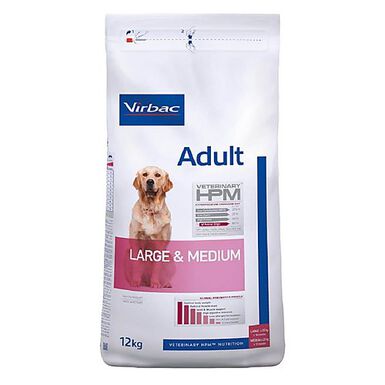 Virbac - Croquettes Veterinary HPM Adult Large & Medium Dog pour Chiens - 12Kg