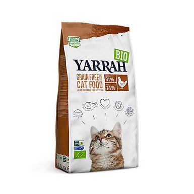 Yarrah - Croquettes Bio Sans Céréales Poulet et Poisson pour Chats - 800g