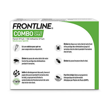 Frontline Combo - Pipettes Antiparasitaires Élimine les Puces pour Chat