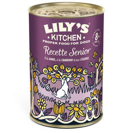 Lily's Kitchen - P&acirc;t&eacute;e Recette Senior sans C&eacute;r&eacute;ales Dinde Cranberry et L&eacute;gumes pour Chiens - 400g