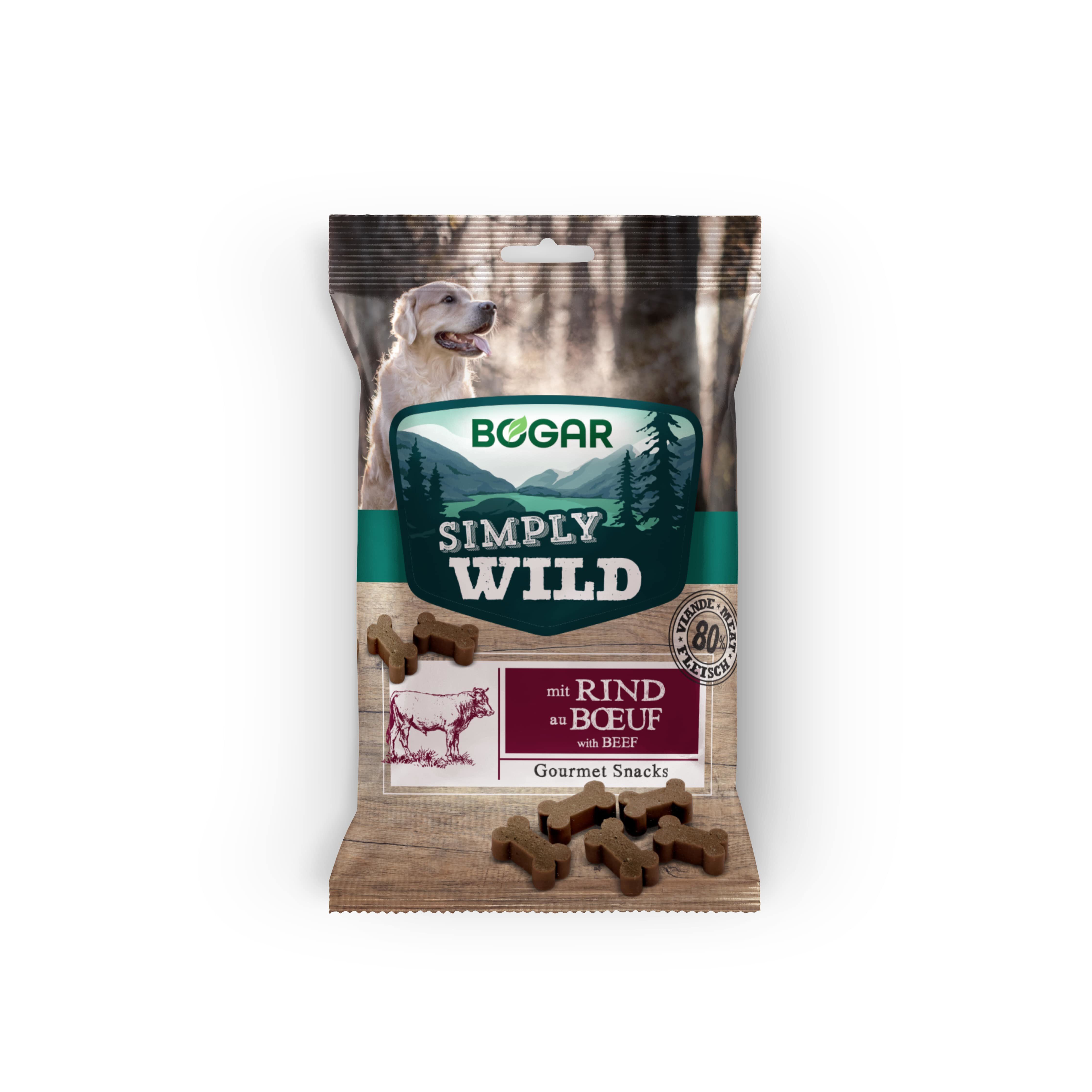 Simply Wild - Friandises Bogar au B&oelig;uf pour Chiens - 100g Image num&eacute;ro 1
