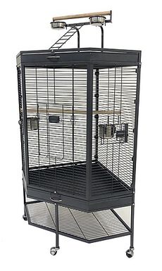 United Bird - Cage d'Angle Fortura pour Oiseaux et Perroquets - 94x70x165cm