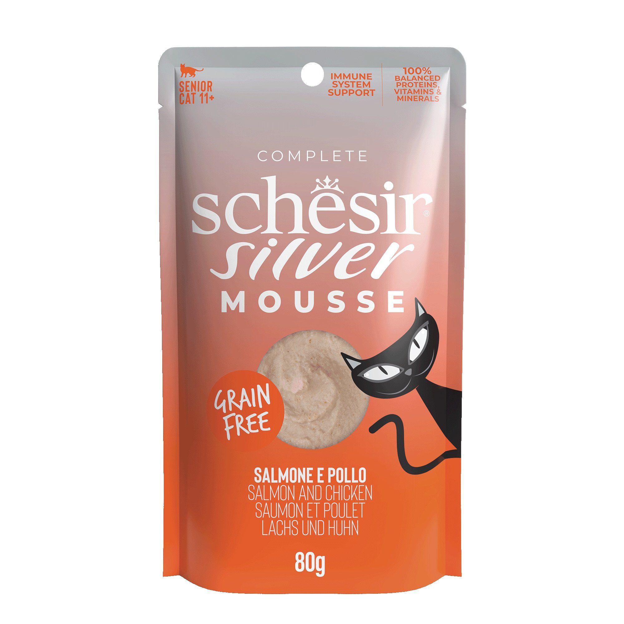 Schesir - Sachet Silver De Mousse Au Saumon Et Poulet Pour Chats - 80g Image num&eacute;ro 1
