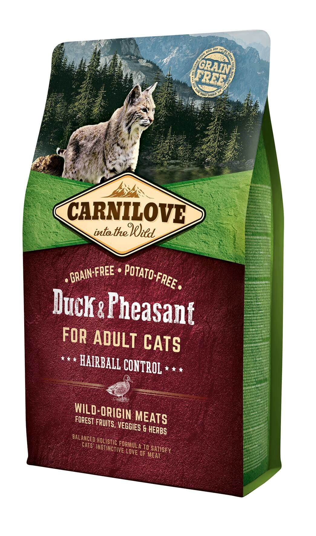Carnilove - Croquettes Hairball Canard et Faisan pour Chat - 2Kg Image num&eacute;ro 1