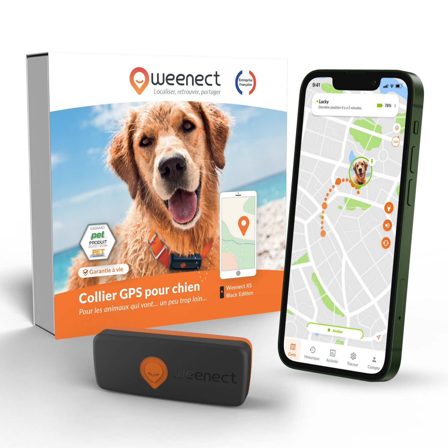 Weenect - Traceur GPS L/XL Edition 2023 pour Chiens - Noir Image num&eacute;ro 3