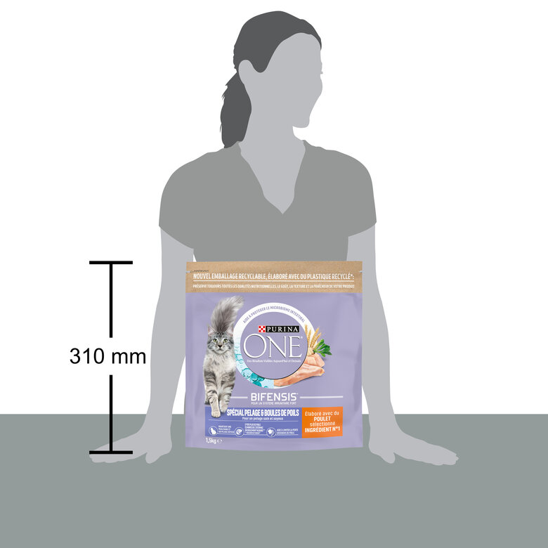 Purina One - Croquettes au Poulet et Céréales Spécial Pelage et Boules de Poils pour Chat Adulte - 1,5Kg Image numéro 3 Purina One - Croquettes au Poulet et Céréales Spécial Pelage et Boules de Poils pour Chat Adulte - 1,5Kg Image numéro 3