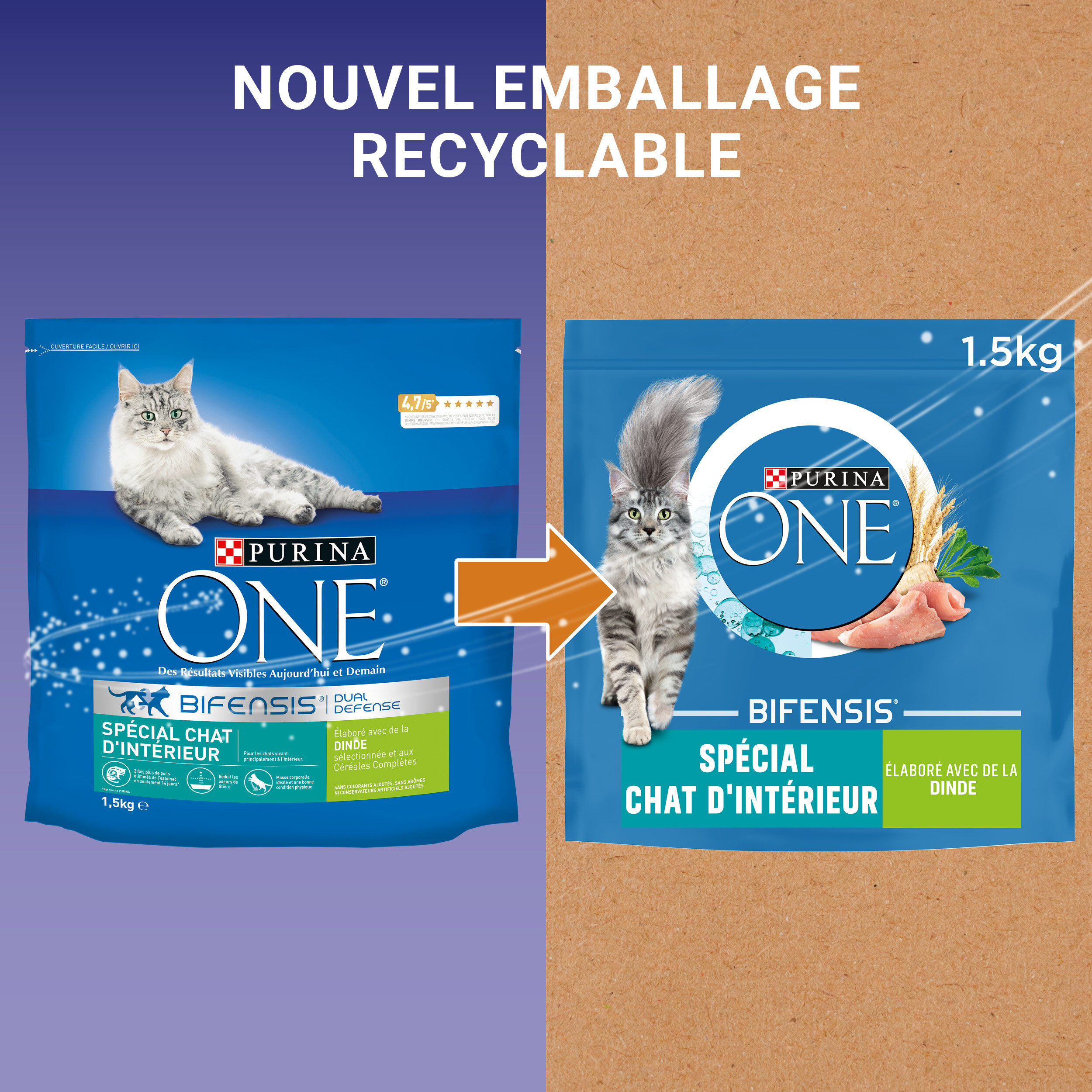 Purina One - Croquettes &agrave; la Dinde et C&eacute;r&eacute;ales pour Chat Adulte d'Int&eacute;rieur - 1,5Kg Image num&eacute;ro 8