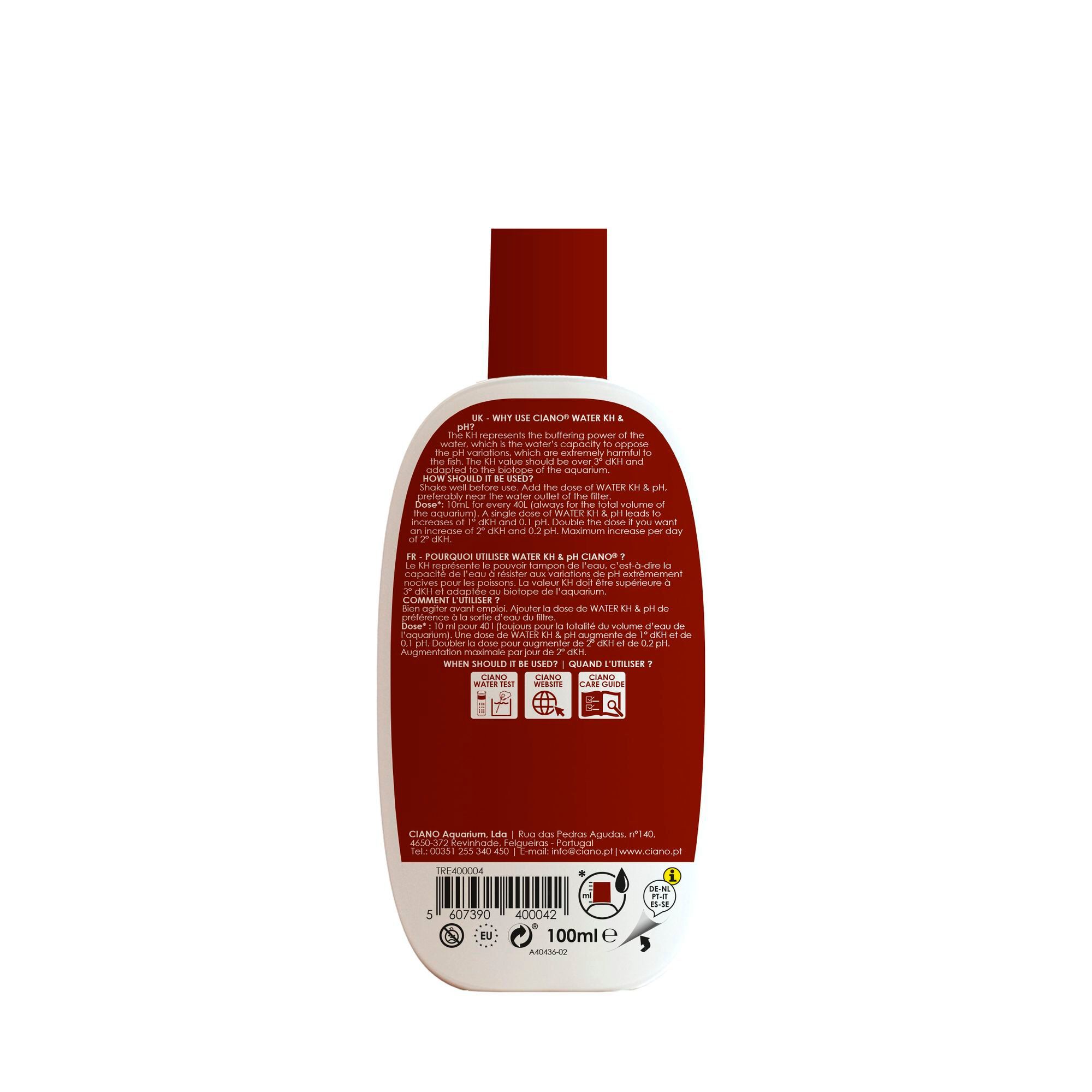 Ciano - Traitement d'Eau Water KH&pH pour Aquarium - 100ml Image num&eacute;ro 2