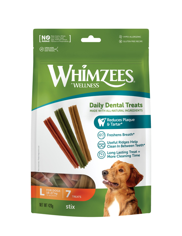 Whimzees - Friandises Stix L Daily Dental Treats Pour Chiens - x7 Image numéro 1 Whimzees - Friandises Stix L Daily Dental Treats Pour Chiens - x7 Image numéro 1