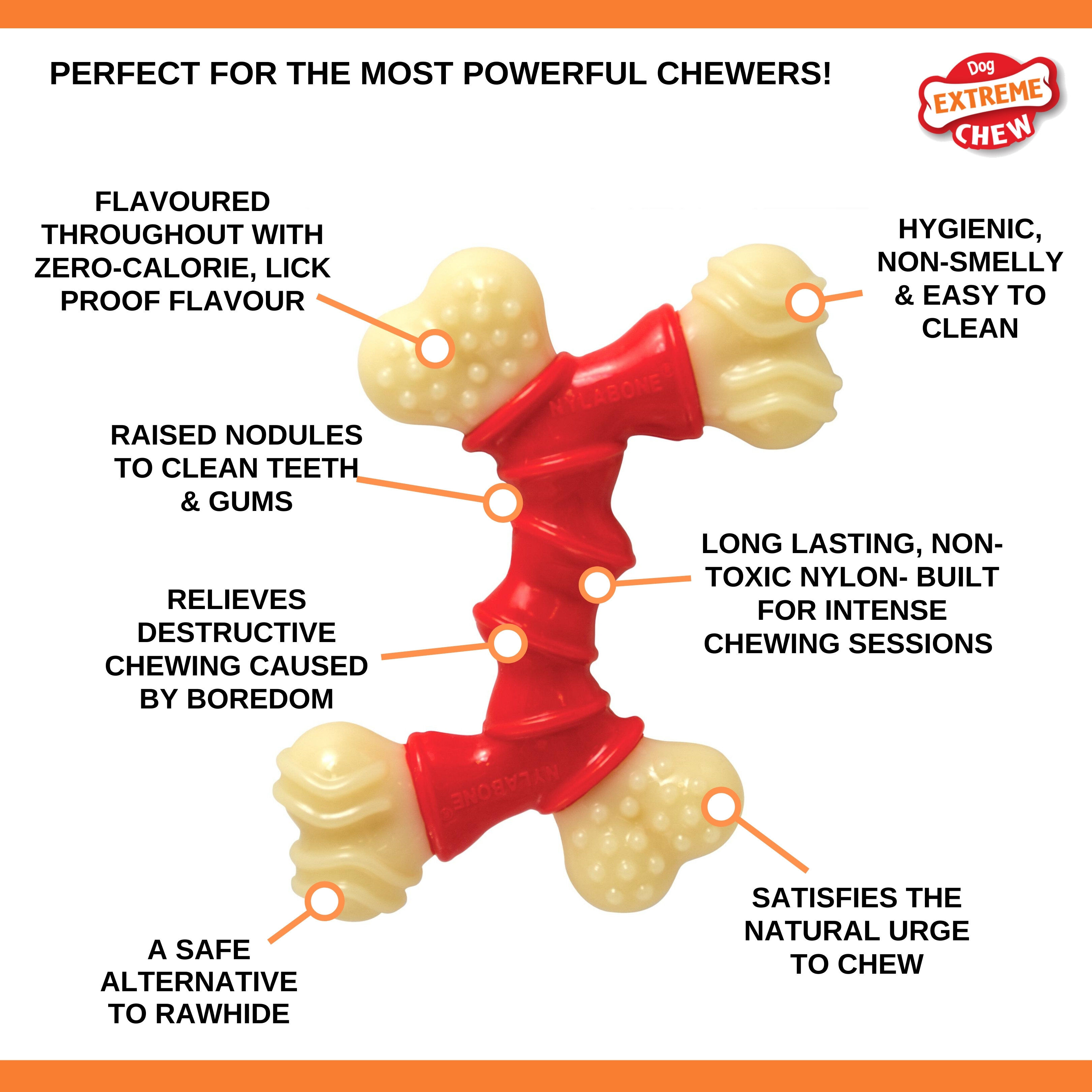 Nylabone - Jouet &agrave; M&acirc;cher Bacon Extreme Double Bone - M Image num&eacute;ro 4