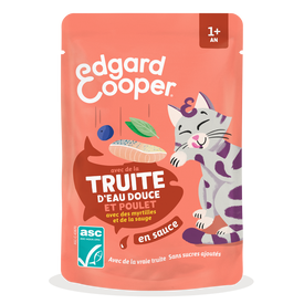 Edgard & Cooper - Sachets Humides au Poulet et Truite en Sauce pour Chatons - 85g