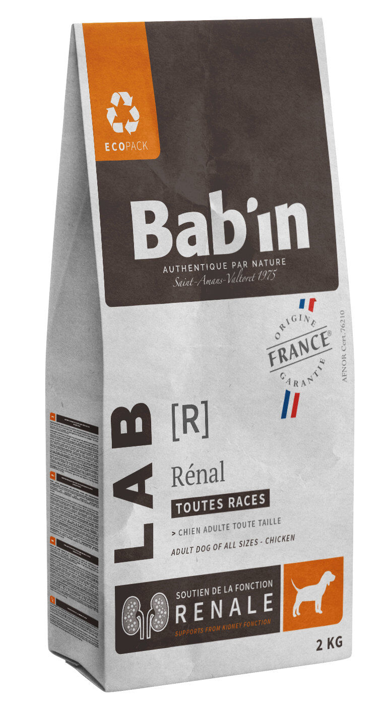 Bab'in - Croquettes V&eacute;t&eacute;rinaires LAB Insuffisance R&eacute;nale pour Chiens Medium & Maxi - 2kg Image num&eacute;ro 1