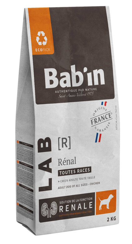 Bab'in - Croquettes Vétérinaires LAB Insuffisance Rénale pour Chiens Medium & Maxi - 2kg Image numéro 1 Bab'in - Croquettes Vétérinaires LAB Insuffisance Rénale pour Chiens Medium & Maxi - 2kg Image numéro 1