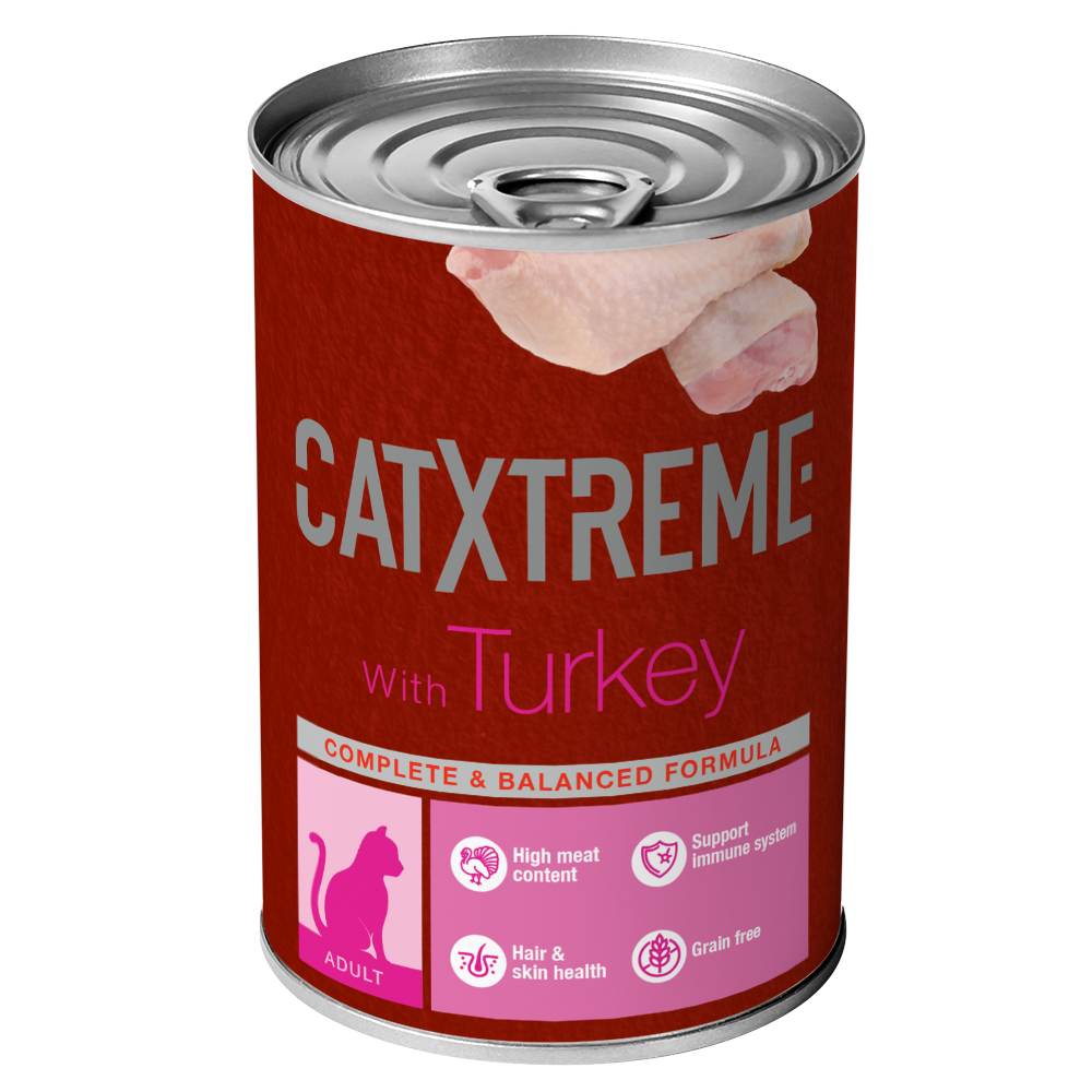 Catxtreme - P&acirc;t&eacute;e &agrave; la Dinde pour Chat Adulte - 400g Image num&eacute;ro 1