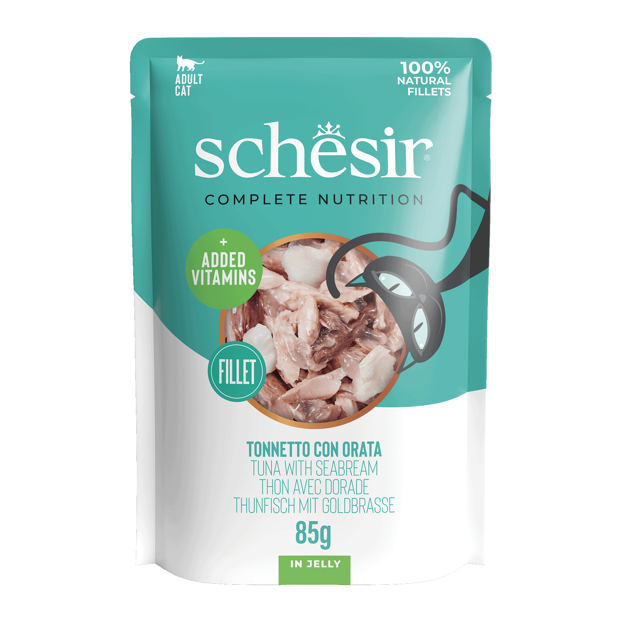 Schesir - Sachet en Gel&eacute;e Complete Nutrition Thon avec Dorade pour Chats - 85g Image num&eacute;ro 1