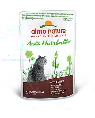 Almo Nature Holistic Fonctionnel - Anti-Hairball Bœuf - Pochon 70 Gr