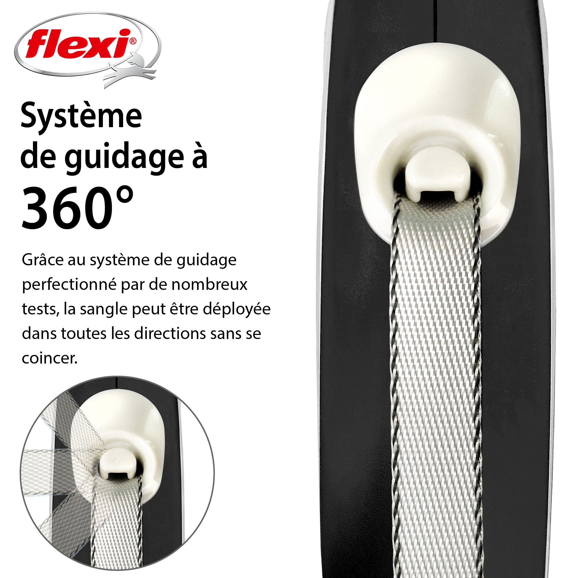 Flexi - Laisse New Confort Avec Sangle De 3m pour Chien Noir - XS 3m Image num&eacute;ro 5
