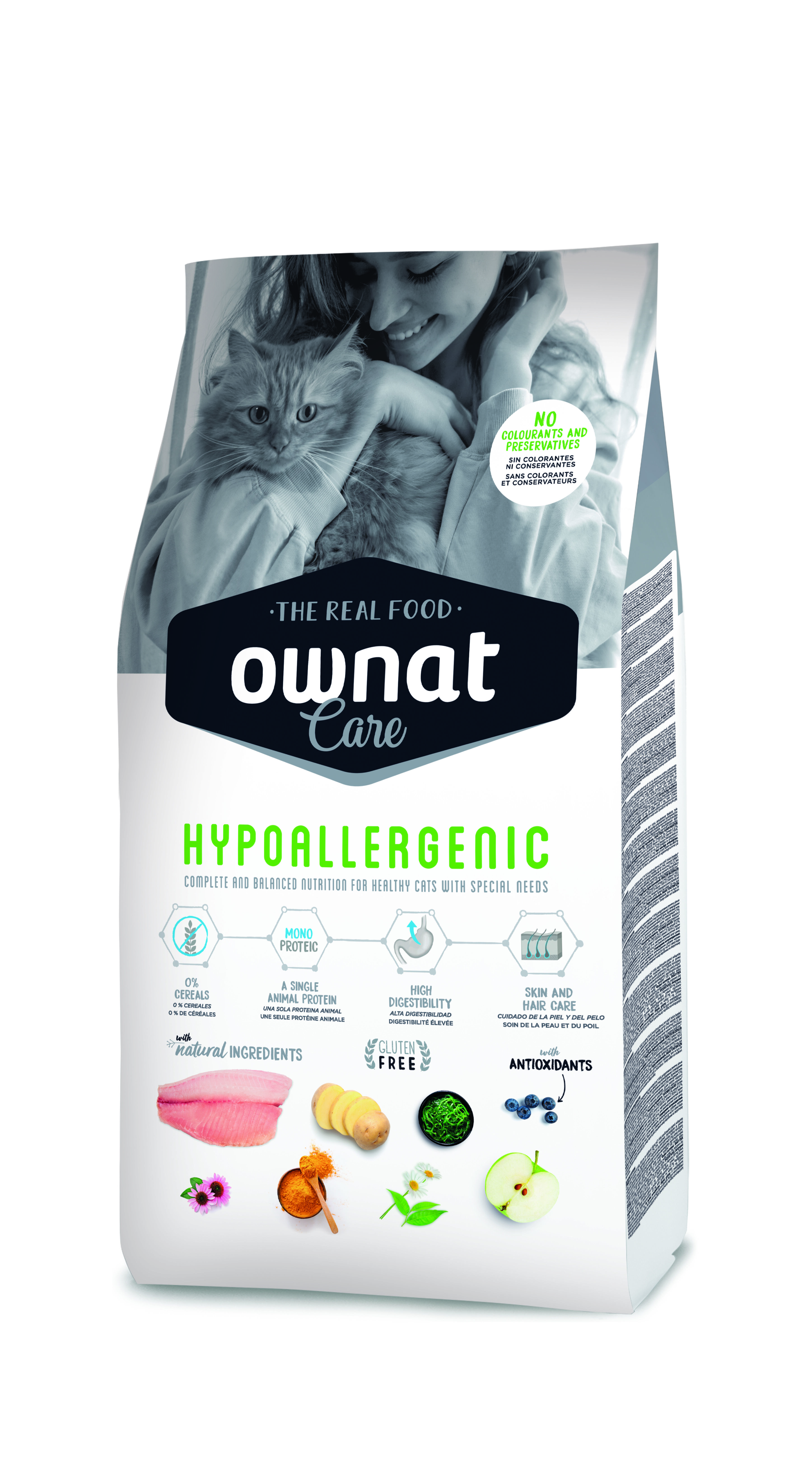 Ownat - Croquettes Care Hypoallergenic pour Chats - 3Kg Image num&eacute;ro 1