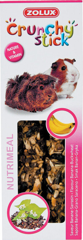 Zolux - Friandises Crunchy Stick Banane et Sarrasin pour Cochon d'inde - 115g Image numéro 2 Zolux - Friandises Crunchy Stick Banane et Sarrasin pour Cochon d'inde - 115g Image numéro 2