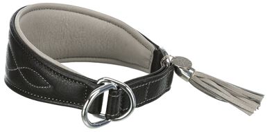 Trixie - Collier Confort Lévriers en Cuir Noir