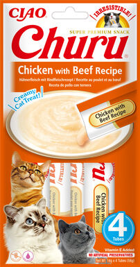Inaba - Friandises Churu Poulet et Bœuf pour Chats - 4x14g