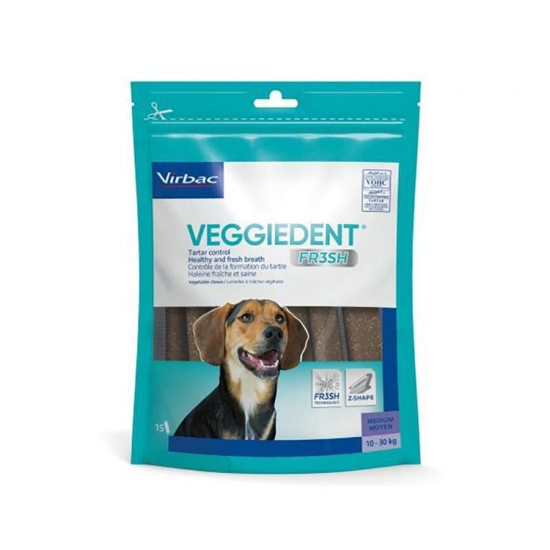 Virbac - Lamelles Veggiedent Fresh pour Chiens Moyens - x15 Image num&eacute;ro 1
