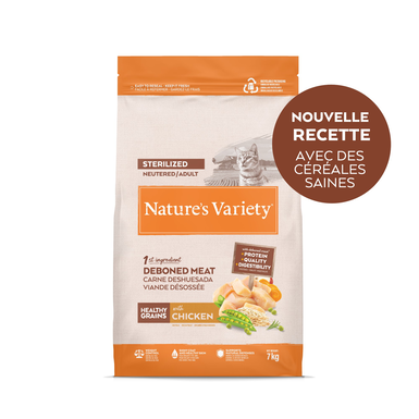 Nature's Variety - Croquettes Healthy Grains Sterilized au Poulet pour Chats - 7kg