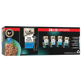Sheba - Pochons S&eacute;lection aux Poissons pour Chats - 28x85g + 12 offerts