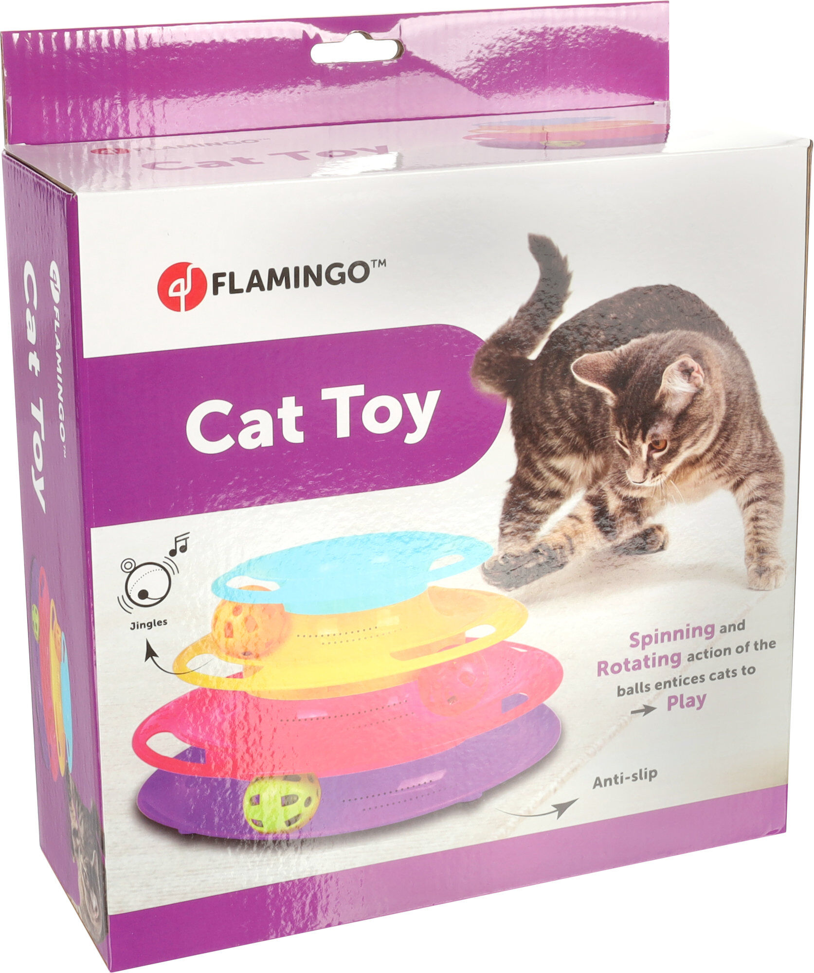 Flamingo - Jouet Bagera Circuit avec Balle & Tour pour Chats - 24x13cm Image num&eacute;ro 3