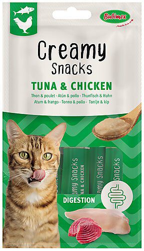 Bubimex - Cr&egrave;me &agrave; L&eacute;cher x4 Thon et Poulet pour Chats - 60g Image num&eacute;ro 1