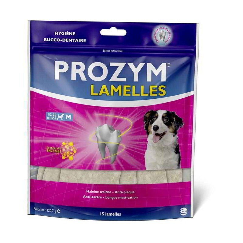 PROZYM - Sachet Lamelles Hygi&egrave;ne Bucco-dentaire M pour Chien - x15 Image num&eacute;ro 1