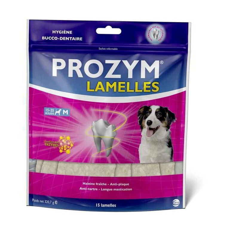 PROZYM - Sachet Lamelles Hygiène Bucco-dentaire M pour Chien - x15 Image numéro 1 PROZYM - Sachet Lamelles Hygiène Bucco-dentaire M pour Chien - x15 Image numéro 1