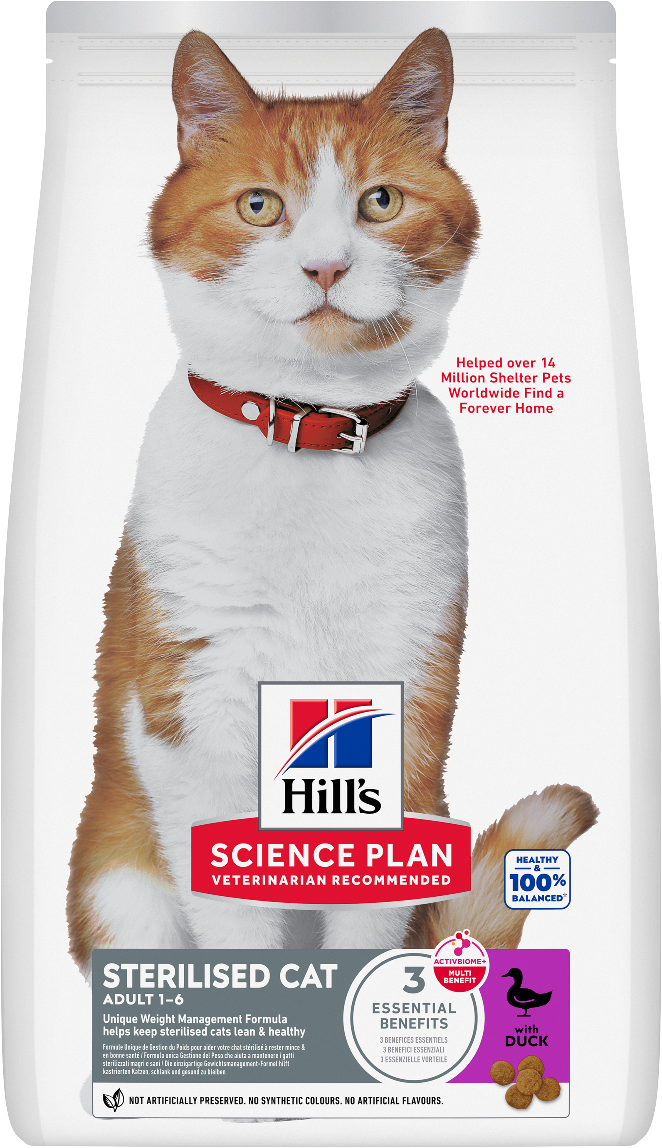 Hill's Science Plan - Young Adult Sterilised Cat croquettes pour chat st&eacute;rilis&eacute; au canard - 3kg Image num&eacute;ro 1