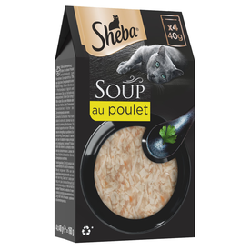 Sheba - Soupe Sachets fraîcheur aux filets de Poulet pour Chats 4x40g